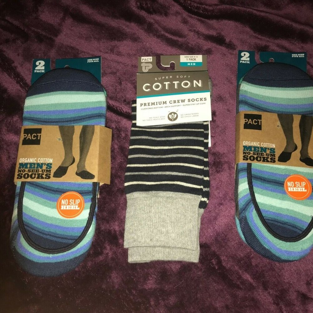 5 Pairs Men Organic Cotton Socks Size 9-13